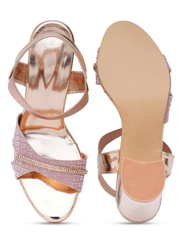 Stepee Stylish party wear sandal - 40, Sea Pink