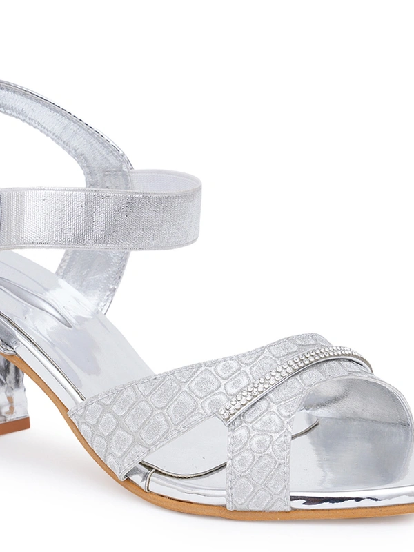 Stepee Stylish party wear sandal - 41, Silver