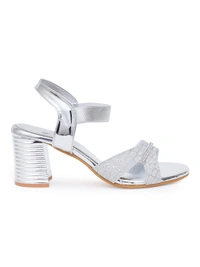 Stepee Stylish party wear sandal - 41, Silver