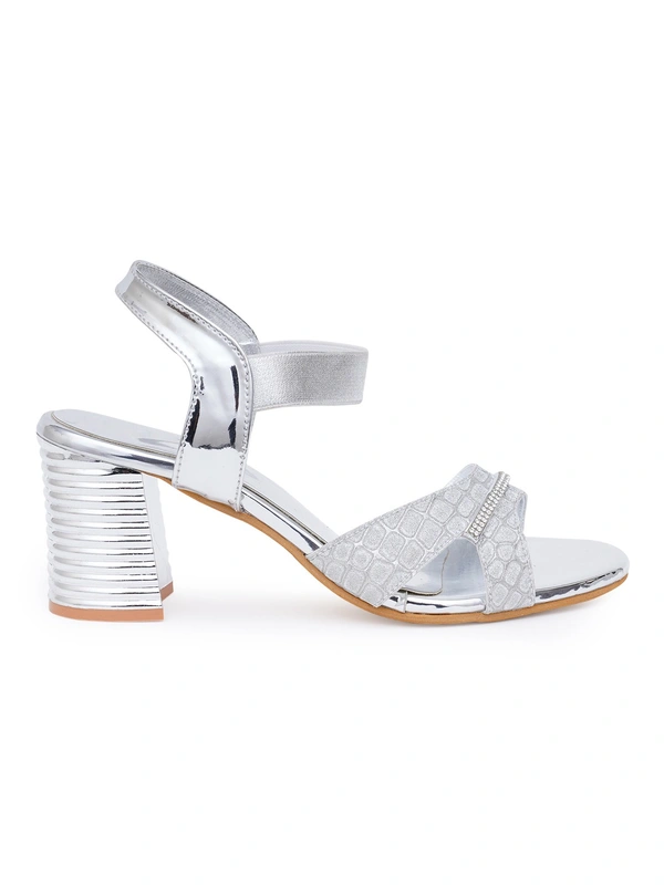 Stepee Stylish party wear sandal - 41, Silver