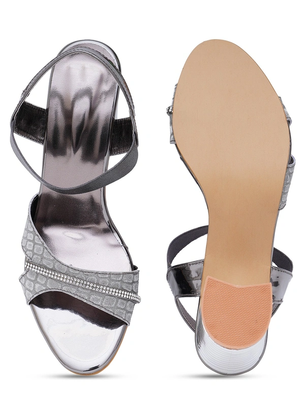 Stepee Stylish party wear sandal - 40, Mountain Mist
