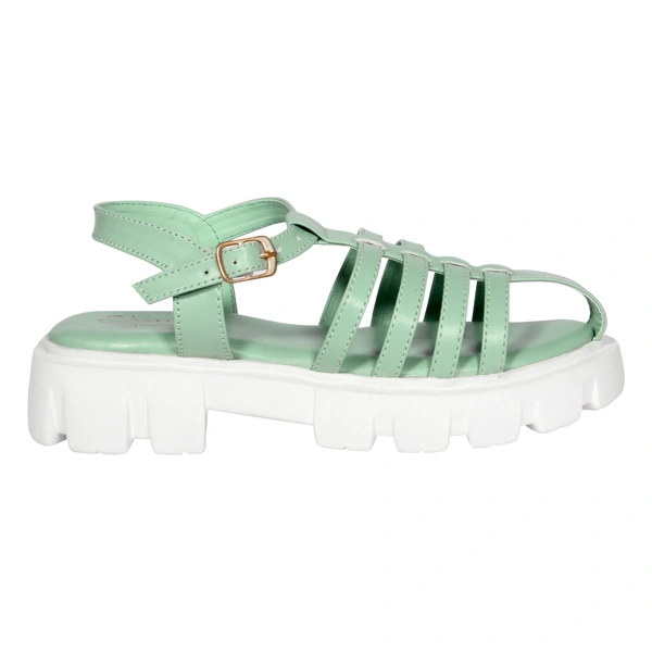 Stepee Classy trendy roman sandal with white sole - 38, Pastel Green