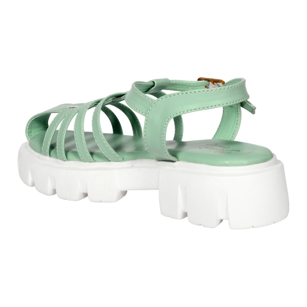 Stepee Classy trendy roman sandal with white sole - 40, Pastel Green