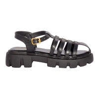 Stepee Classy trendy roman sandal with white sole - 38, Black