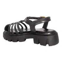 Stepee Classy trendy roman sandal with white sole - 38, Black