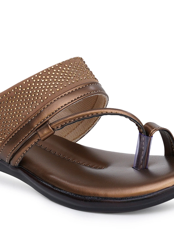 Stepee Soft and simple angootha slipper - 40, Potters Clay