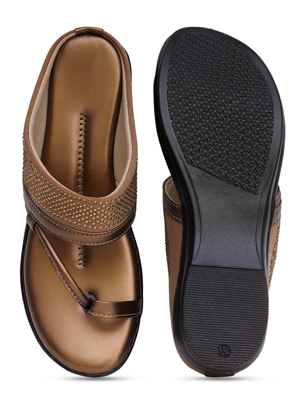 Stepee Soft and simple angootha slipper - 40, Potters Clay