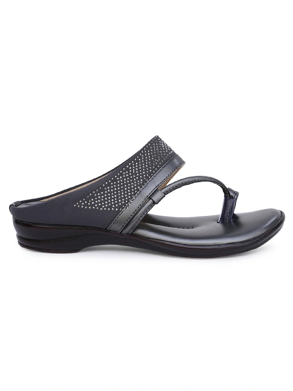 Stepee Soft and simple angootha slipper - 37, Dove Gray