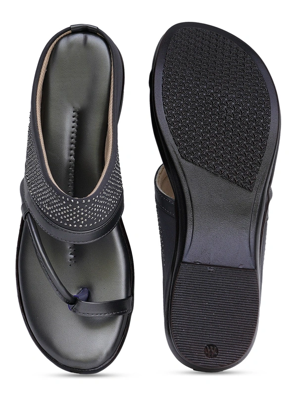Stepee Soft and simple angootha slipper - 37, Dove Gray