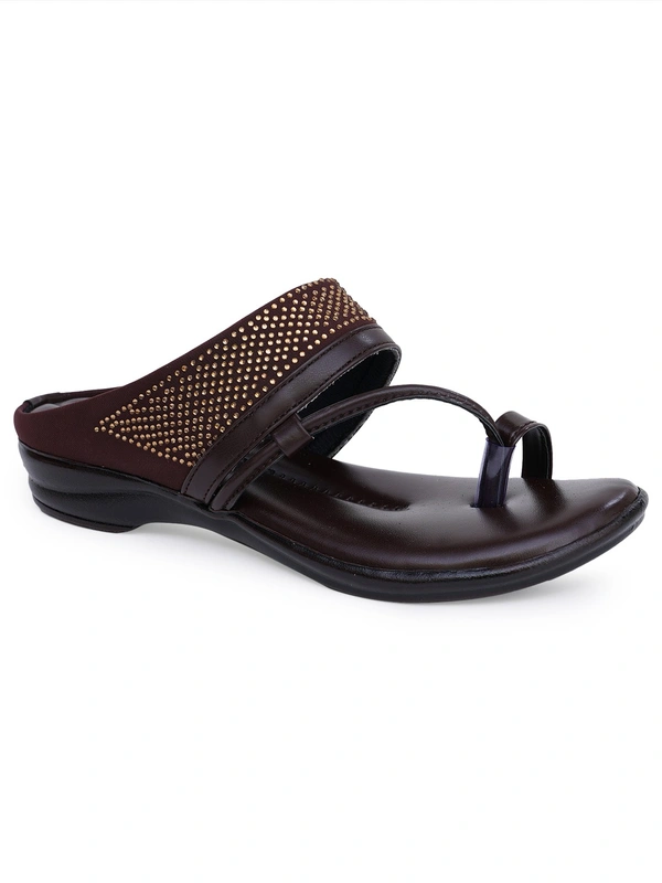 Stepee Soft and simple angootha slipper - 36, Cioccolato