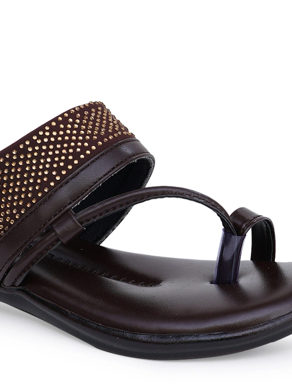 Stepee Soft and simple angootha slipper - 36, Cioccolato