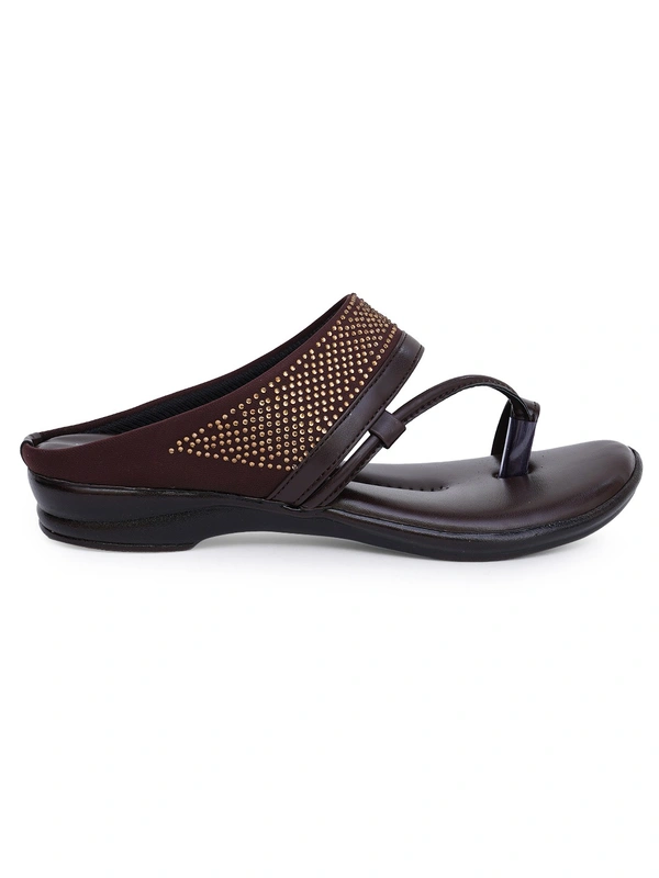 Stepee Soft and simple angootha slipper - 36, Cioccolato