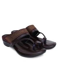 Stepee Soft and simple angootha slipper - 36, Cioccolato