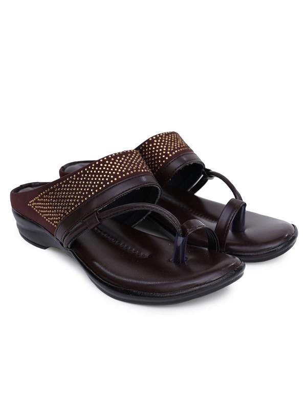 Stepee Soft and simple angootha slipper - 36, Cioccolato