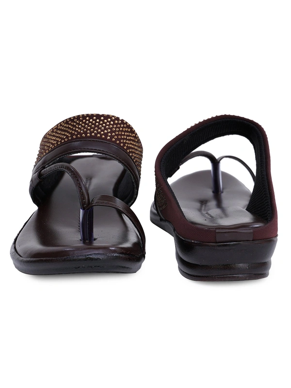 Stepee Soft and simple angootha slipper - 36, Cioccolato