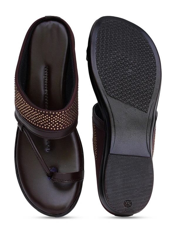 Stepee Soft and simple angootha slipper - 36, Cioccolato