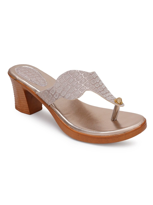 Stepee Stylish party wear slipper - 39, Vanilla Ice