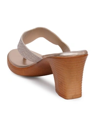 Stepee Stylish party wear slipper - 39, Vanilla Ice
