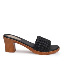 Stepee Beautiful basic zigzag pattern slipper - 40, Black