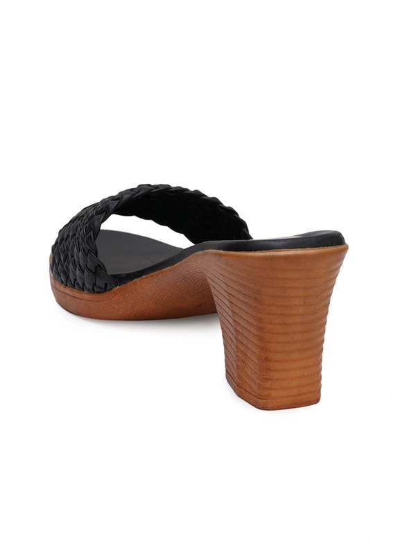 Stepee Beautiful basic zigzag pattern slipper - 40, Black