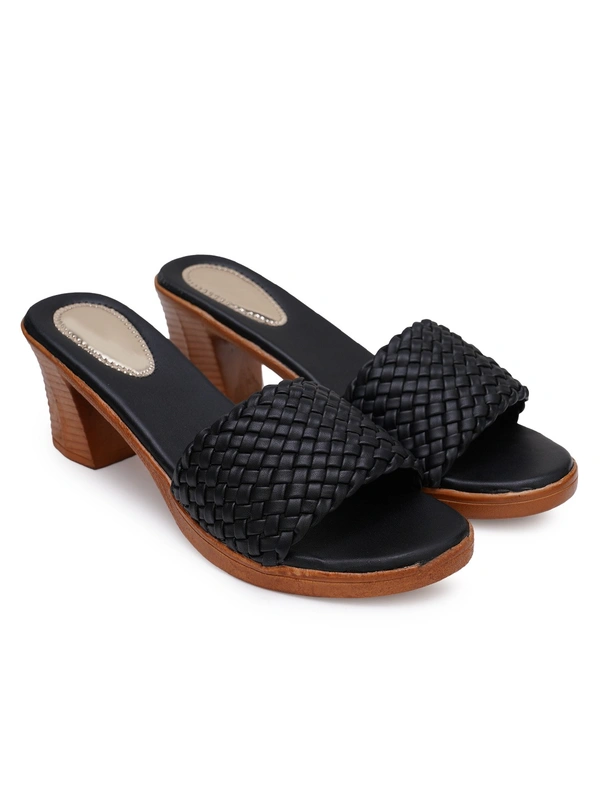 Stepee Beautiful basic zigzag pattern slipper - 40, Black