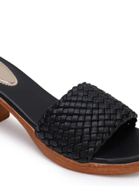 Stepee Beautiful basic zigzag pattern slipper - 40, Black