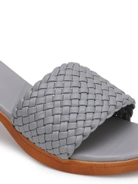 Stepee Beautiful basic zigzag pattern slipper - 38, Natural Gray