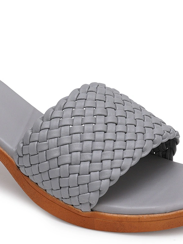Stepee Beautiful basic zigzag pattern slipper - 38, Natural Gray