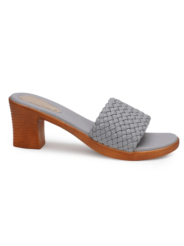 Stepee Beautiful basic zigzag pattern slipper - 38, Natural Gray