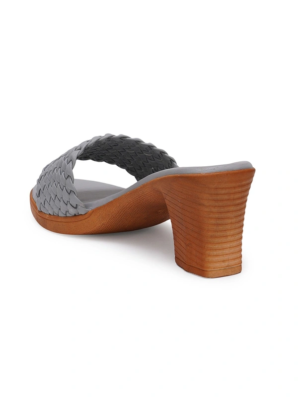Stepee Beautiful basic zigzag pattern slipper - 38, Natural Gray