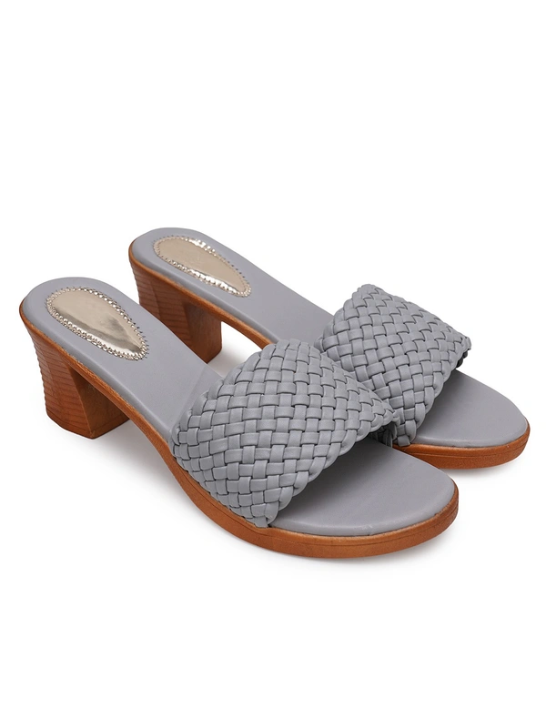 Stepee Beautiful basic zigzag pattern slipper - 38, Natural Gray