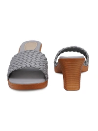 Stepee Beautiful basic zigzag pattern slipper - 38, Natural Gray