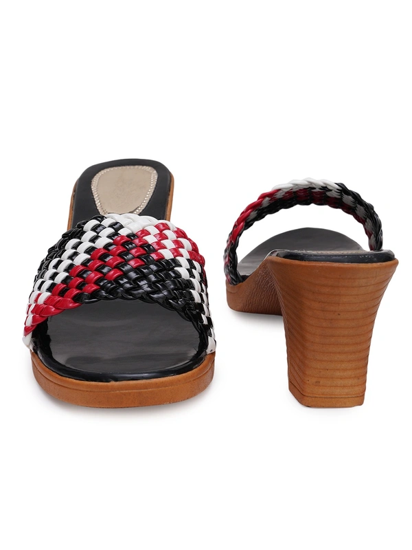 Stepee Zigzag colourful strap sandal - 37, Black