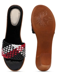 Stepee Zigzag colourful strap sandal - 37, Black