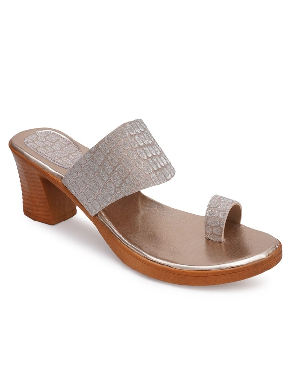 Stepee Shine and shimmer angootha slipper - 36, Oriental Pink