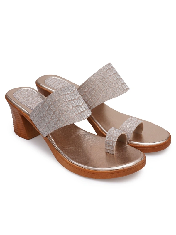 Stepee Shine and shimmer angootha slipper - 36, Oriental Pink
