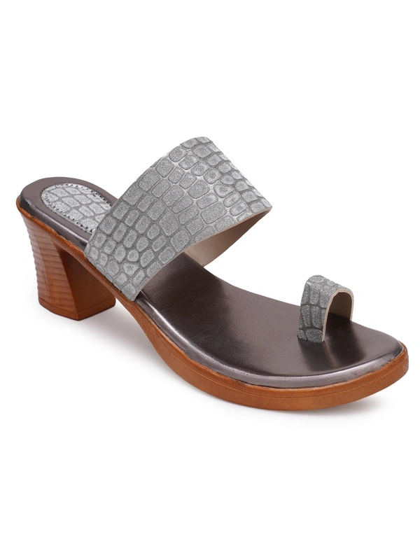 Stepee Shine and shimmer angootha slipper - 40, Mountain Mist