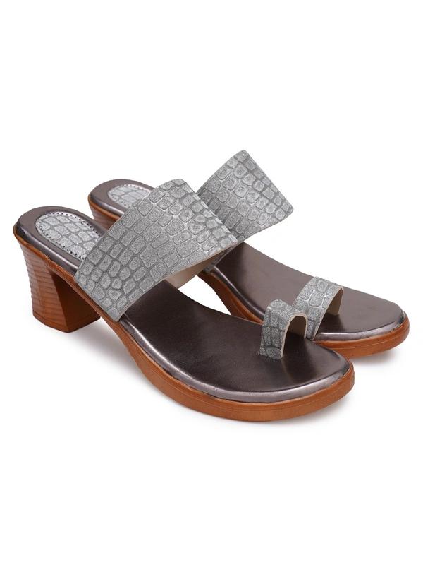 Stepee Shine and shimmer angootha slipper - 40, Mountain Mist