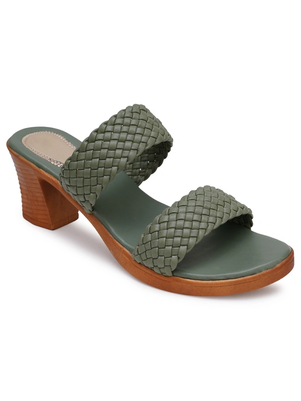 Stepee Designer double strap slipper - 39, Fern Green