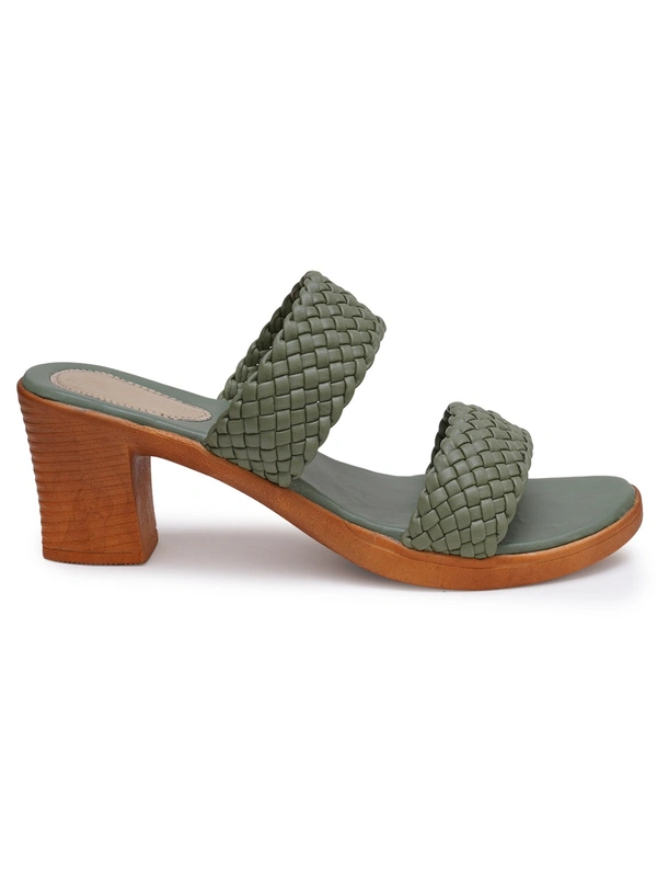 Stepee Designer double strap slipper - 39, Fern Green