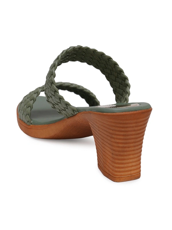 Stepee Designer double strap slipper - 39, Fern Green