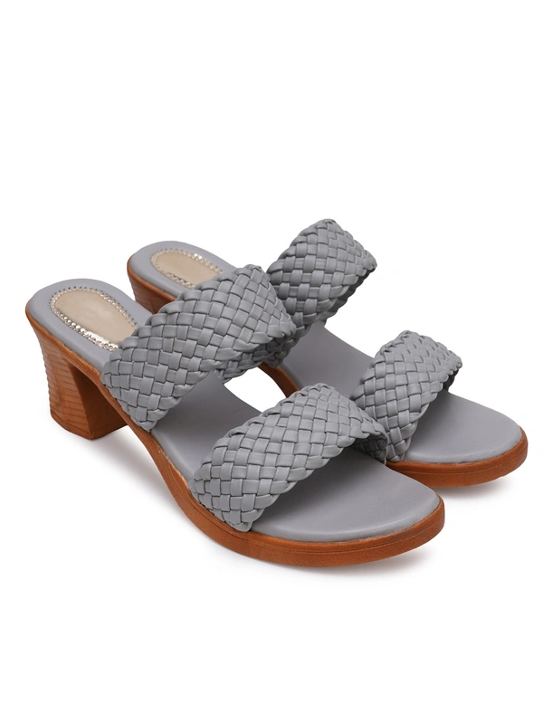 Stepee Designer double strap slipper - 37, Suva Gray