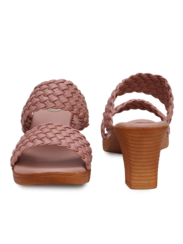 Stepee Designer double strap slipper - 38, Brandy Rose