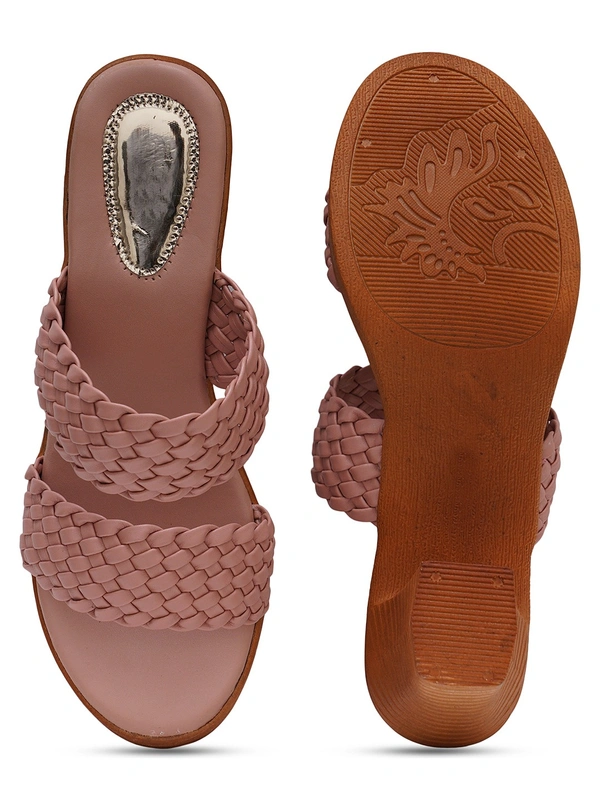 Stepee Designer double strap slipper - 38, Brandy Rose