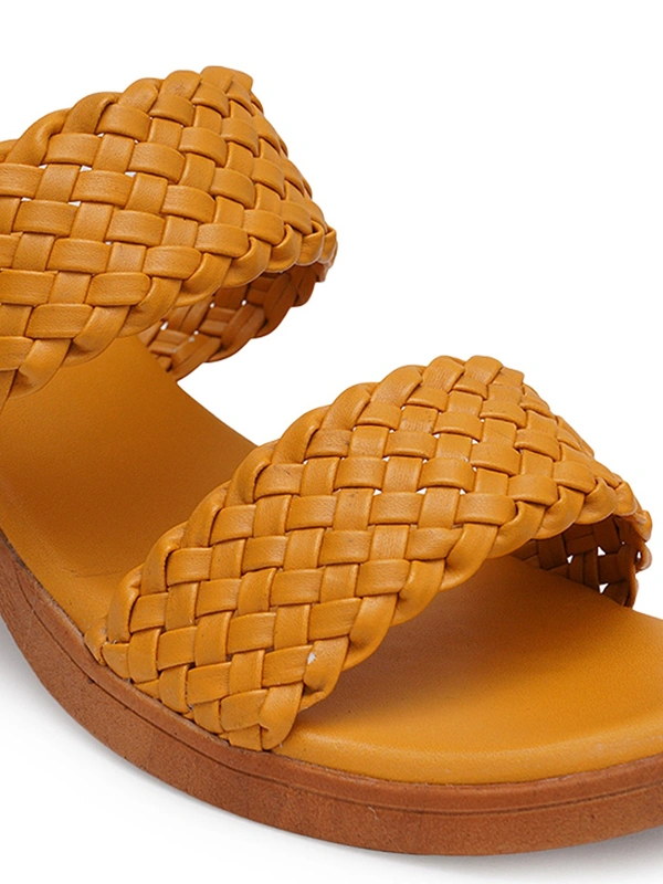 Stepee Designer double strap slipper - 36, Carrot Orange
