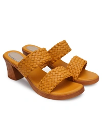 Stepee Designer double strap slipper - 36, Carrot Orange