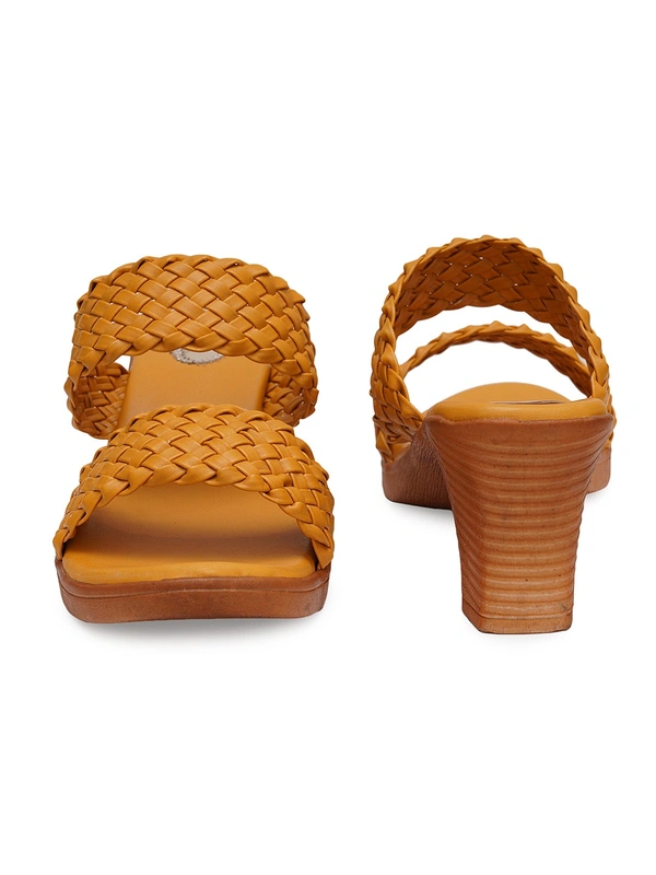 Stepee Designer double strap slipper - 36, Carrot Orange