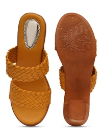 Stepee Designer double strap slipper - 36, Carrot Orange