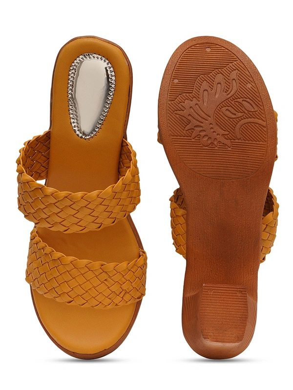 Stepee Designer double strap slipper - 36, Carrot Orange