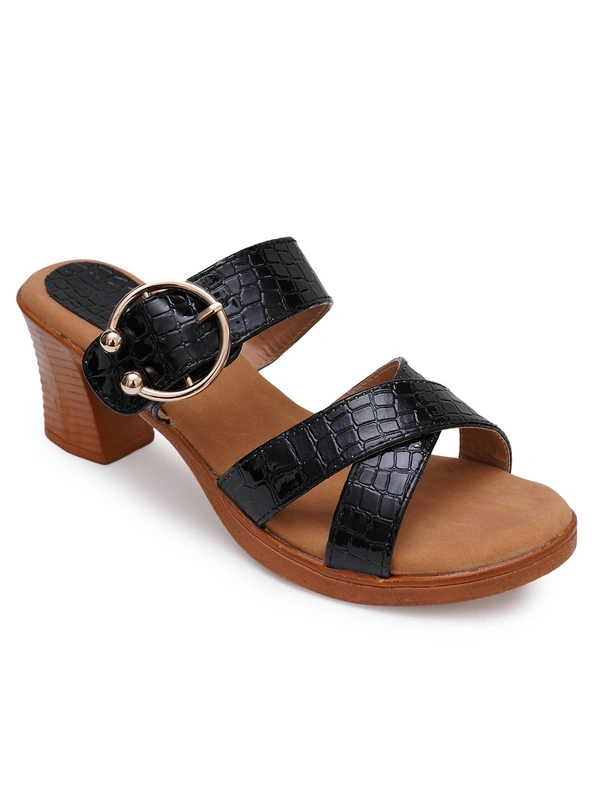 Stepee Trendy criss cross style slipper - 38, Black